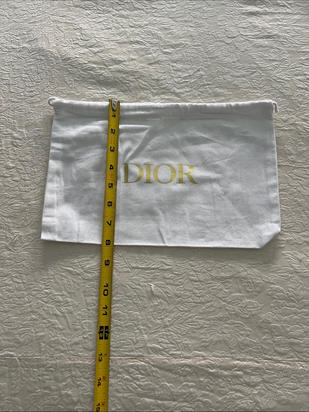 Dior White Canvas Pouch with Gold Logo